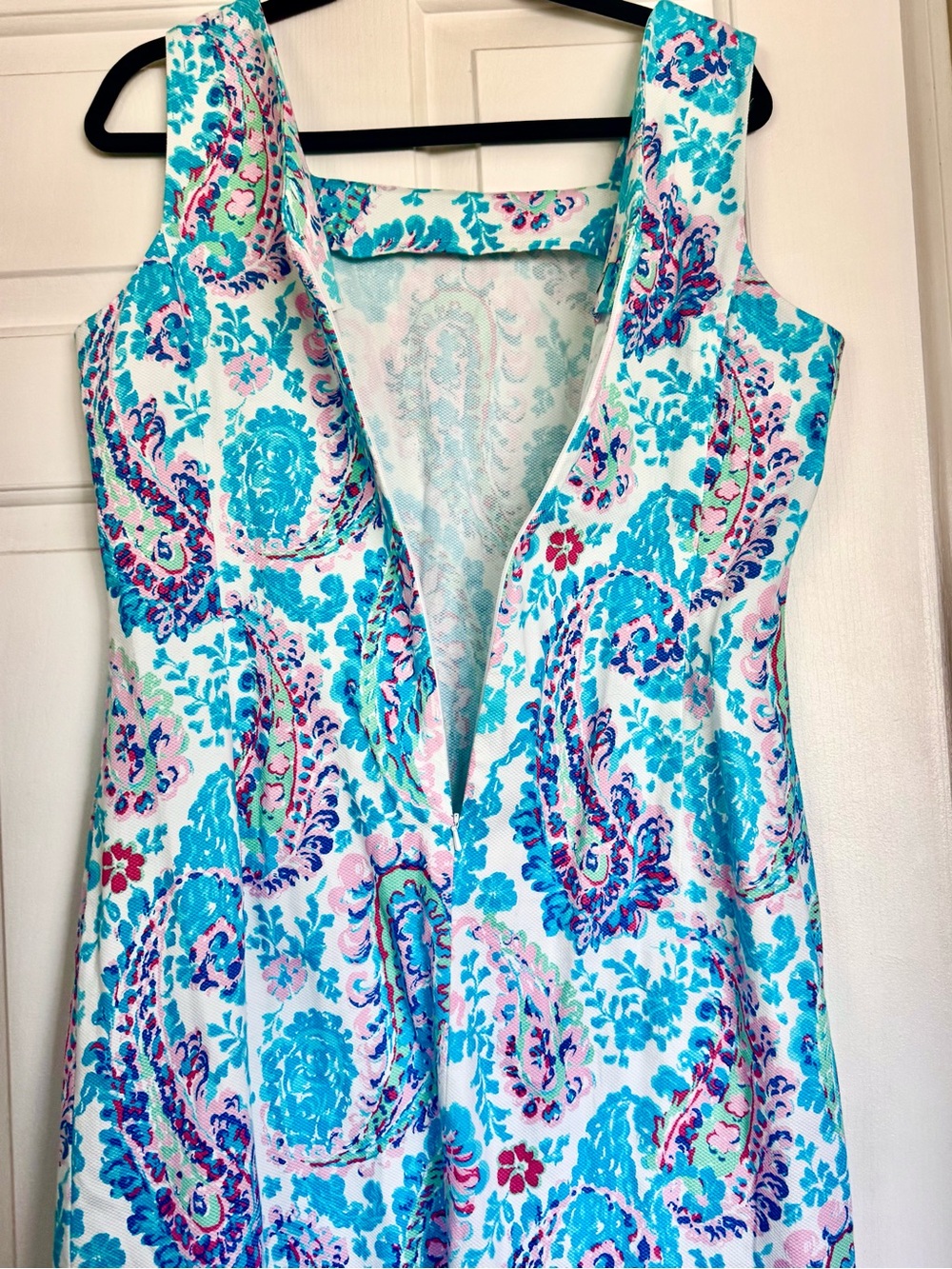 Talbots Multicolor Floral Sheath Dress in Aqua and Pink - Picture 6 of 8